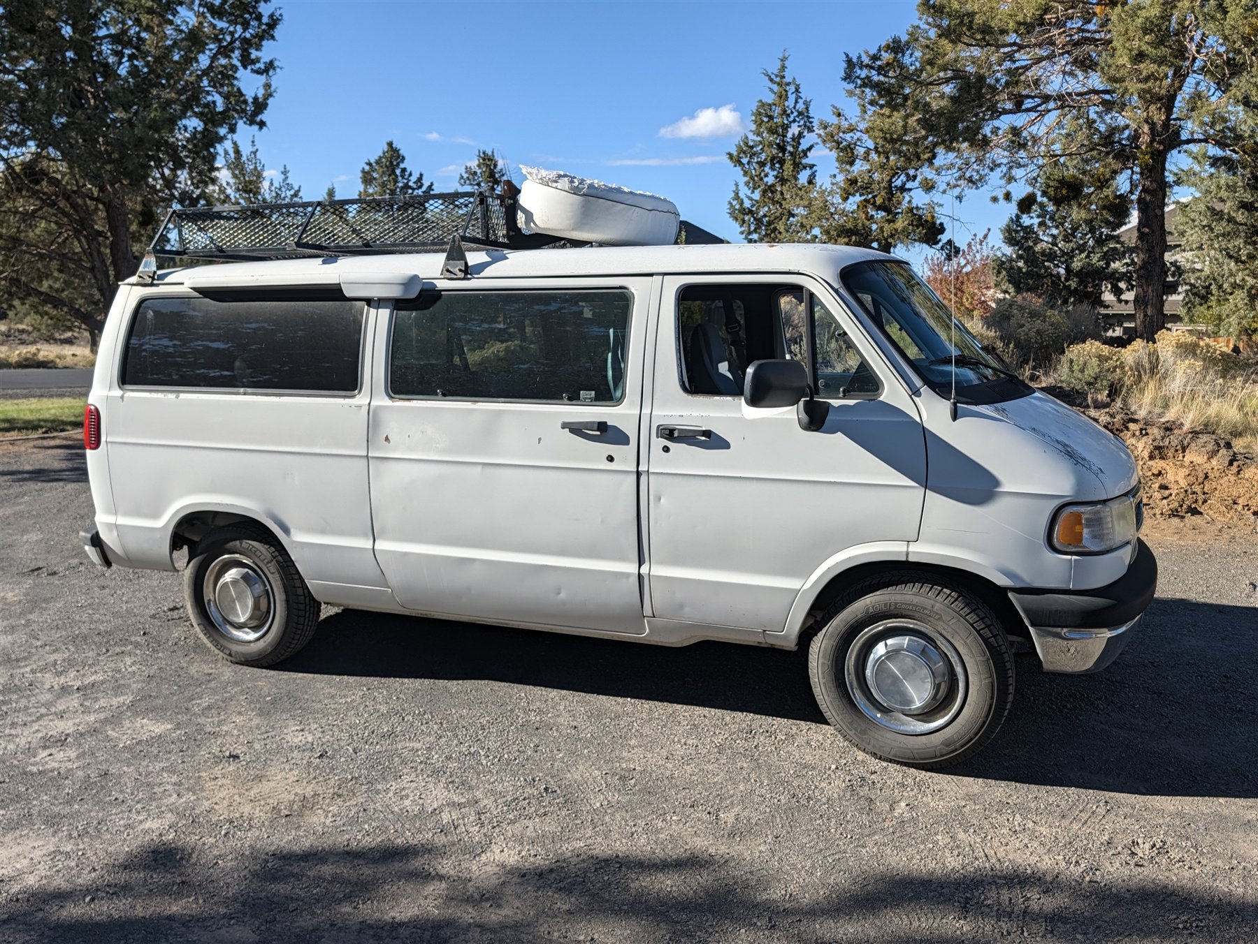 Vanna, a white 1996 Dodge Ram B3500 van